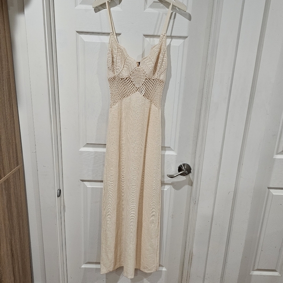 Staud Tara Crochet Dress Buttercream - Picture 2 of 8